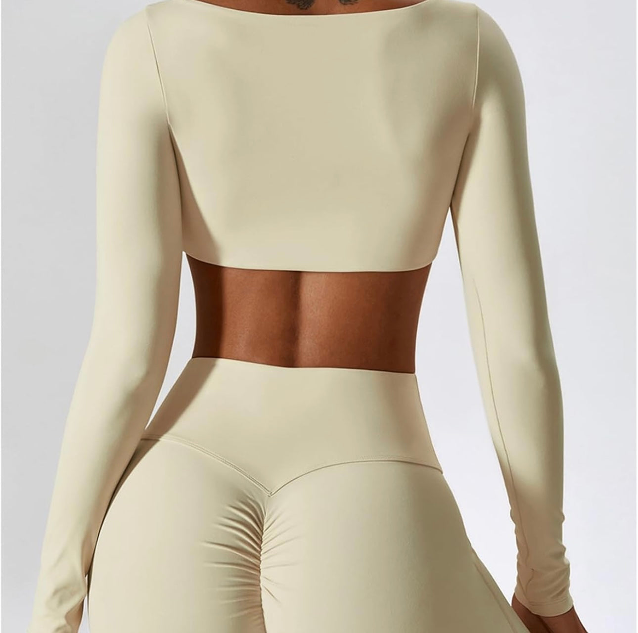 Top SquareFit Crema – Manga Larga